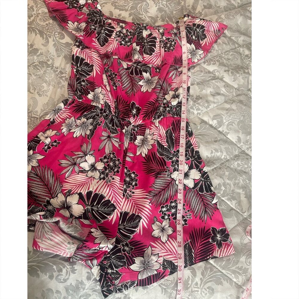 Peacocks UK 14 Bandeau Play suit Shorts 1 Piece Pink Floral - Picture 4 of 8